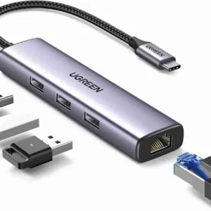Ugreen CM475 USB-C to USB 3.0 Hub (3 Ports) + Gigabit Ethernet - UG-60600