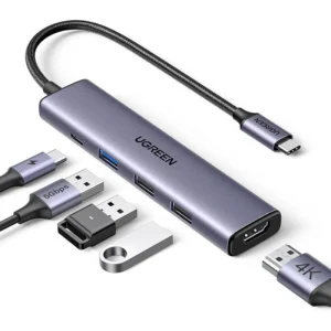 Ugreen CM478 5-in-1 USB-C Multi-function Hub –(UG-15495) – Gray