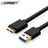 Ugreen USB-A 3.0 to Micro USB 3.0 Male Cable 0.5m Black-US130