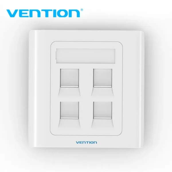 Vention 4 PORT WALL FACEPLATE WHITE 86 TYPE